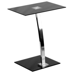 Wholesale Laptop Computer Desk with Silk Black Tempered Glass Top