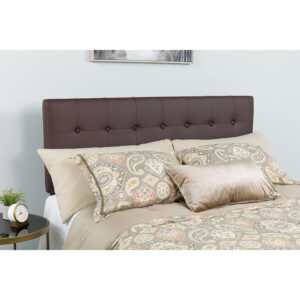 Wholesale Lennox Tufted Upholstered Twin Size Headboard in Brown Vinyl