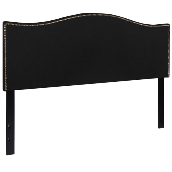 Transitional Style Queen Headboard-Black Fabric