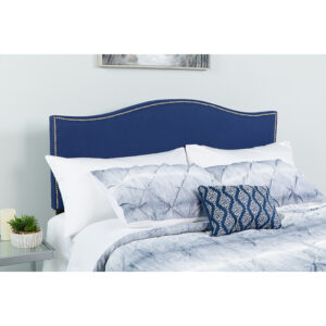 Wholesale Lexington Upholstered Twin Size Headboard with Accent Nail Trim in Navy Fabric