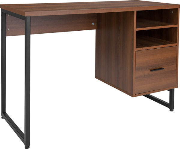 Wholesale Lincoln Collection Computer Desk in Rustic Wood Grain Finish