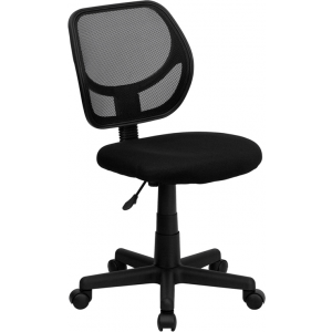 Wholesale Low Back Black Mesh Swivel Task Office Chair with Curved Square Back