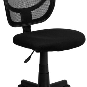 Wholesale Low Back Black Mesh Swivel Task Office Chair with Curved Square Back