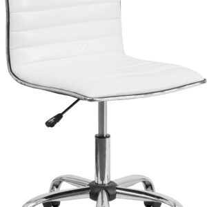 Wholesale Low Back Designer Armless White Ribbed Swivel Task Office Chair