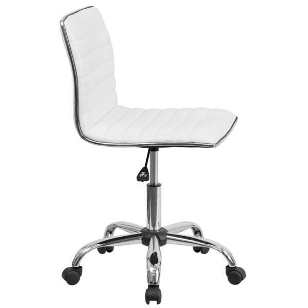 Contemporary Task Office Chair White Low Back Task Chair