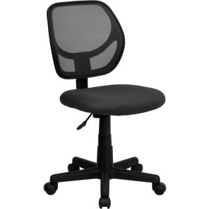 Wholesale Low Back Gray Mesh Swivel Task Office Chair with Curved Square Back