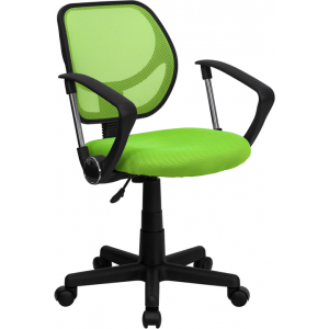 Wholesale Low Back Green Mesh Swivel Task Office Chair with Arms
