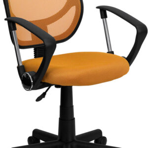 Wholesale Low Back Orange Mesh Swivel Task Office Chair with Arms