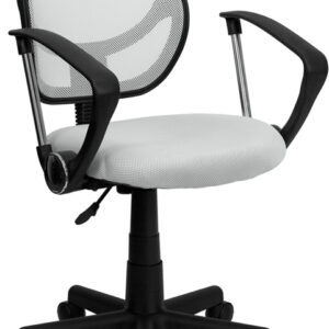Wholesale Low Back White Mesh Swivel Task Office Chair with Arms