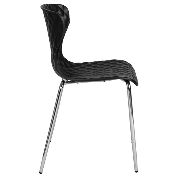 Lowest Price Lowell Contemporary Design Black Plastic Stack Chair