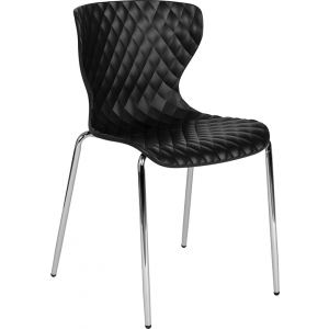 Wholesale Lowell Contemporary Design Black Plastic Stack Chair