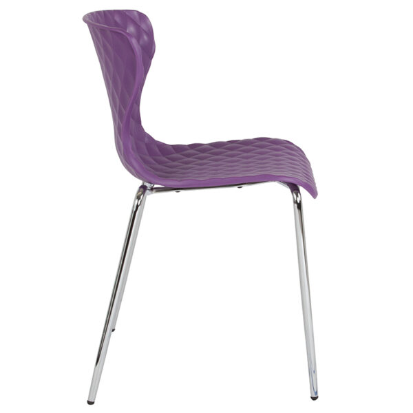 Lowest Price Lowell Contemporary Design Purple Plastic Stack Chair
