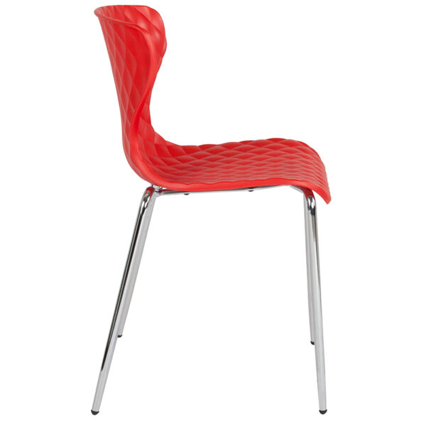 Lowest Price Lowell Contemporary Design Red Plastic Stack Chair