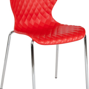 Wholesale Lowell Contemporary Design Red Plastic Stack Chair