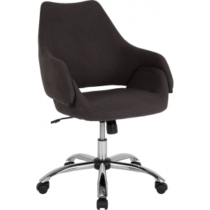 Wholesale Madrid Home and Office Upholstered Mid-Back Chair in Black Fabric
