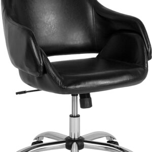 Wholesale Madrid Home and Office Upholstered Mid-Back Chair in Black Leather