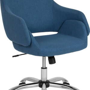 Wholesale Madrid Home and Office Upholstered Mid-Back Chair in Blue Fabric
