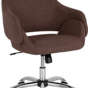 Wholesale Madrid Home and Office Upholstered Mid-Back Chair in Brown Fabric