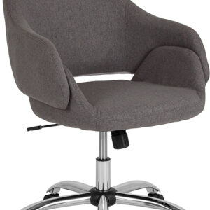 Wholesale Madrid Home and Office Upholstered Mid-Back Chair in Dark Gray Fabric