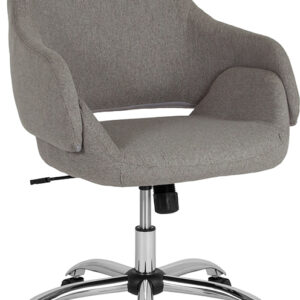 Wholesale Madrid Home and Office Upholstered Mid-Back Chair in Light Gray Fabric
