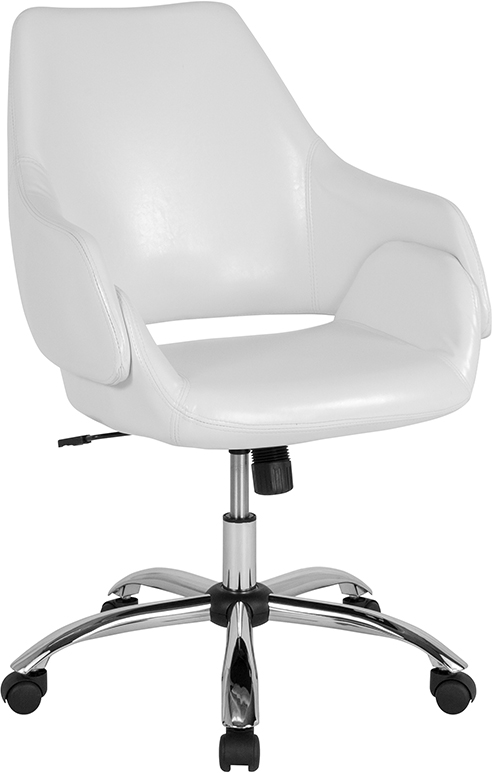 Wholesale Madrid Home and Office Upholstered Mid-Back Chair in White Leather