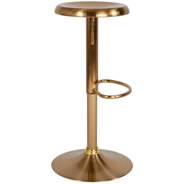 Lowest Price Madrid Series Adjustable Height Retro Barstool in Gold Finish