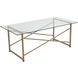 Wholesale Mar Vista Collection Glass Coffee Table with Matte Gold Frame