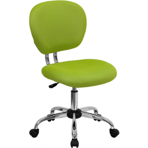 Wholesale Mid-Back Apple Green Mesh Padded Swivel Task Office Chair with Chrome Base