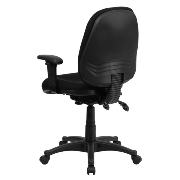 Contemporary Office Chair Black Mid-Back Fabric Chair