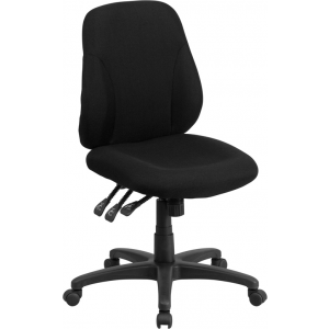 Wholesale Mid-Back Black Fabric Multifunction Swivel Ergonomic Task Office Chair