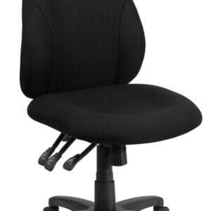 Wholesale Mid-Back Black Fabric Multifunction Swivel Ergonomic Task Office Chair