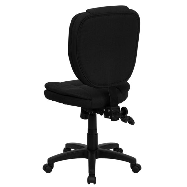 Contemporary Task Office Chair Black Mid-Back Fabric Chair