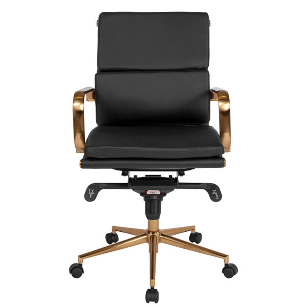 Contemporary Office Chair Black Mid-Back Office Chair