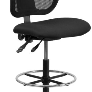 Wholesale Mid-Back Black Mesh Drafting Chair with Back Height Adjustment
