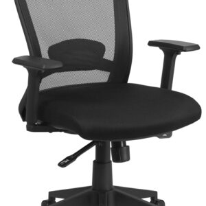 Wholesale Mid-Back Black Mesh Executive Swivel Ergonomic Office Chair with Back Angle Adjustment and Adjustable Arms