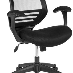 Wholesale Mid-Back Black Mesh Executive Swivel Office Chair with Back Angle Adjustment