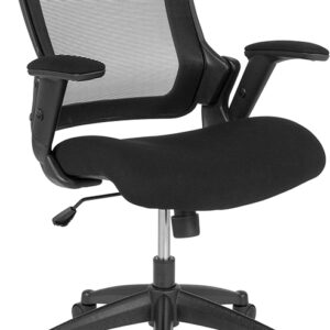 Wholesale Mid-Back Black Mesh Executive Swivel Office Chair with Molded Foam Seat and Adjustable Arms