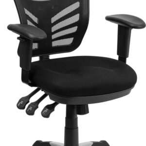 Wholesale Mid-Back Black Mesh Multifunction Executive Swivel Ergonomic Office Chair with Adjustable Arms