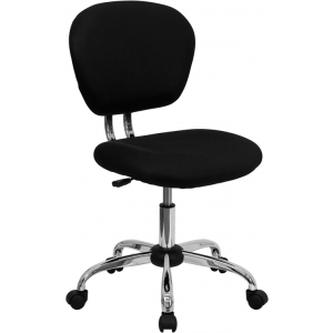 Wholesale Mid-Back Black Mesh Padded Swivel Task Office Chair with Chrome Base