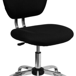 Wholesale Mid-Back Black Mesh Padded Swivel Task Office Chair with Chrome Base