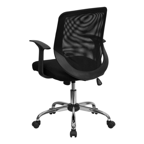 Contemporary Task Office Chair Black Mid-Back Task Mesh Chair