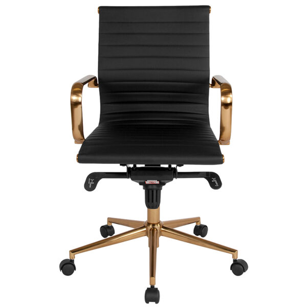 Contemporary Office Chair Black Mid-Back Office Chair