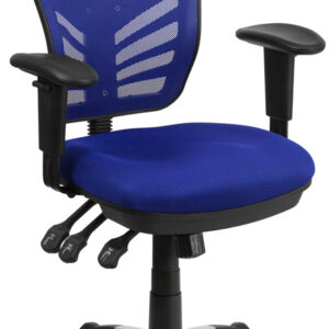 Wholesale Mid-Back Blue Mesh Multifunction Executive Swivel Ergonomic Office Chair with Adjustable Arms
