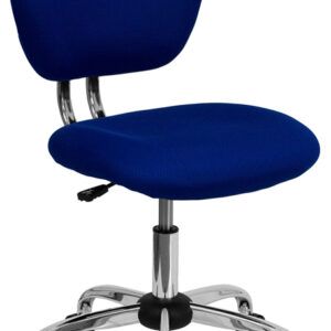 Wholesale Mid-Back Blue Mesh Padded Swivel Task Office Chair with Chrome Base