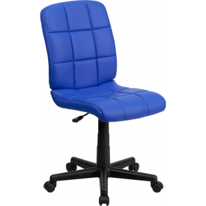 Wholesale Mid-Back Blue Quilted Vinyl Swivel Task Office Chair