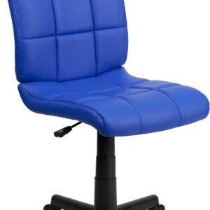 Wholesale Mid-Back Blue Quilted Vinyl Swivel Task Office Chair