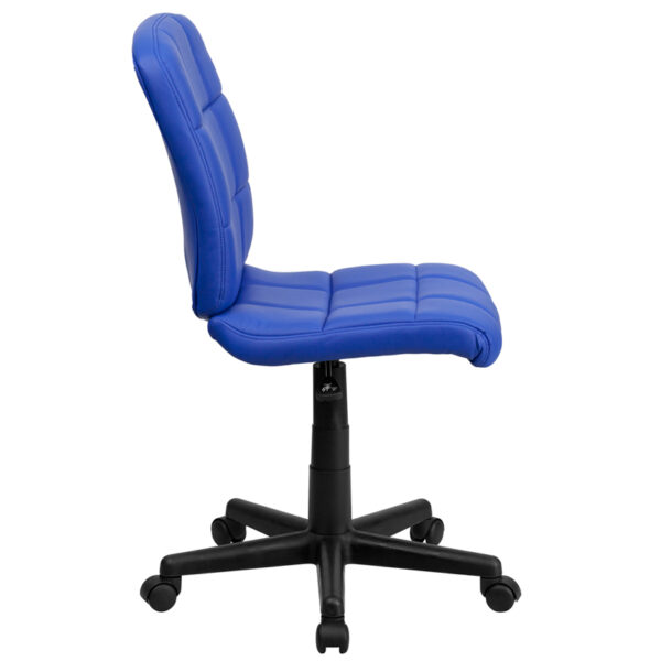 Contemporary Task Office Chair Blue Mid-Back Task Chair