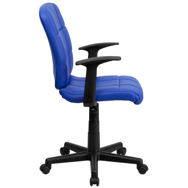 Contemporary Task Office Chair Blue Mid-Back Task Chair