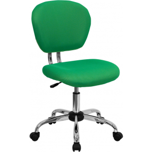 Wholesale Mid-Back Bright Green Mesh Padded Swivel Task Office Chair with Chrome Base