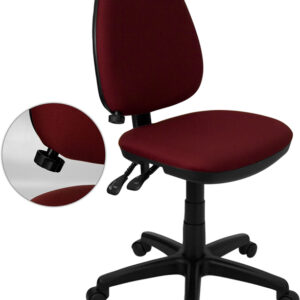 Wholesale Mid-Back Burgundy Fabric Multifunction Swivel Ergonomic Task Office Chair with Adjustable Lumbar Support